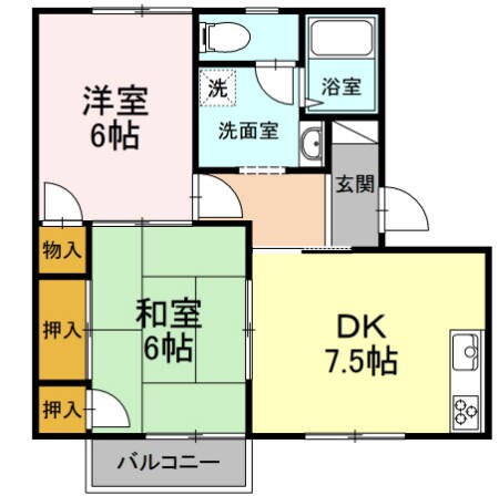 寿ハイツ B棟の物件間取画像