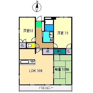 カーサM1の物件間取画像