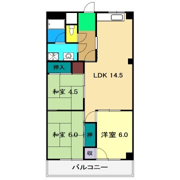 鹿児ハイツの物件間取画像
