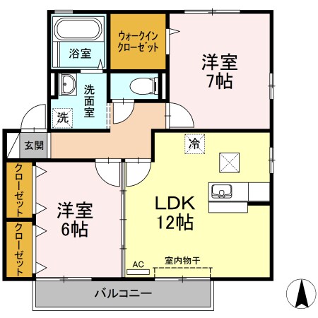 グランフェリオ B棟の物件間取画像