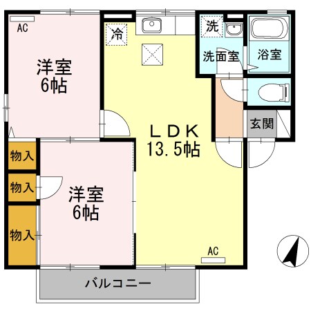 ドルフ東久万の物件間取画像