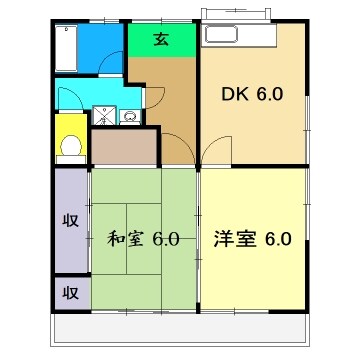 サンハイツ鴨部の物件間取画像