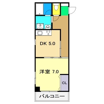 クローバー南川添の物件間取画像