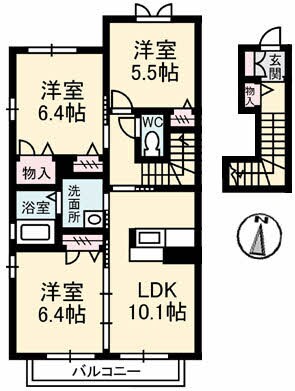 シャーメゾン万々Ⅱの物件間取画像