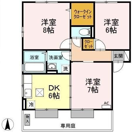 リビングタウン万々 E棟の物件間取画像