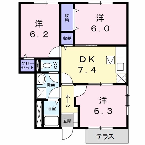 モルティ・メゾン　Ⅰの物件間取画像