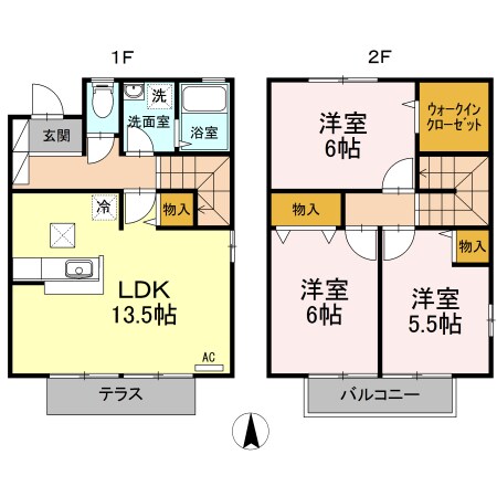 ヴィレッジ札場 C棟の物件間取画像