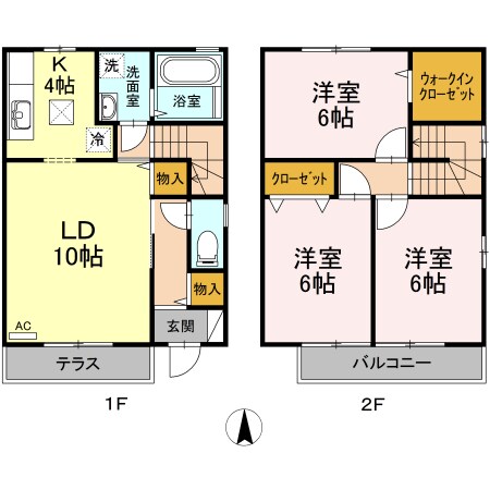 リビングタウン万々 B棟の物件間取画像