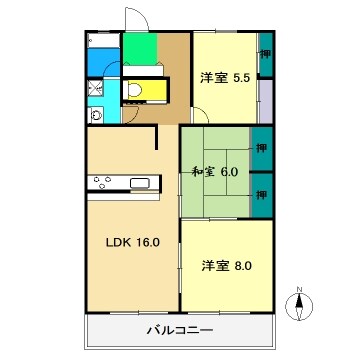 コーポ中秦の物件間取画像