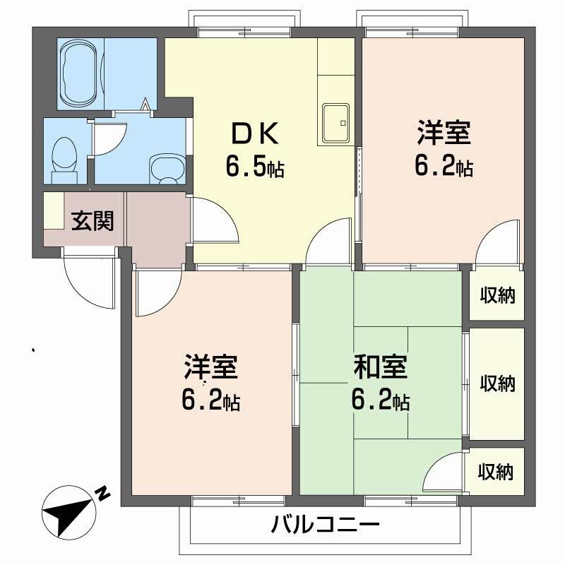 東代ハイツ B棟の物件間取画像