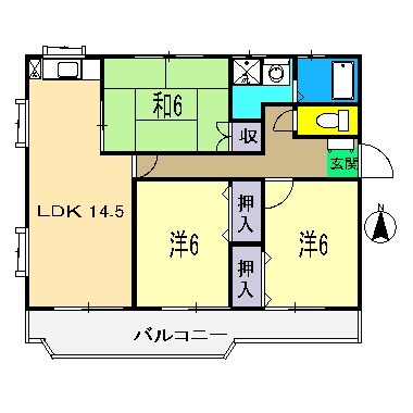 ロイヤルハウス比島 A棟の物件間取画像
