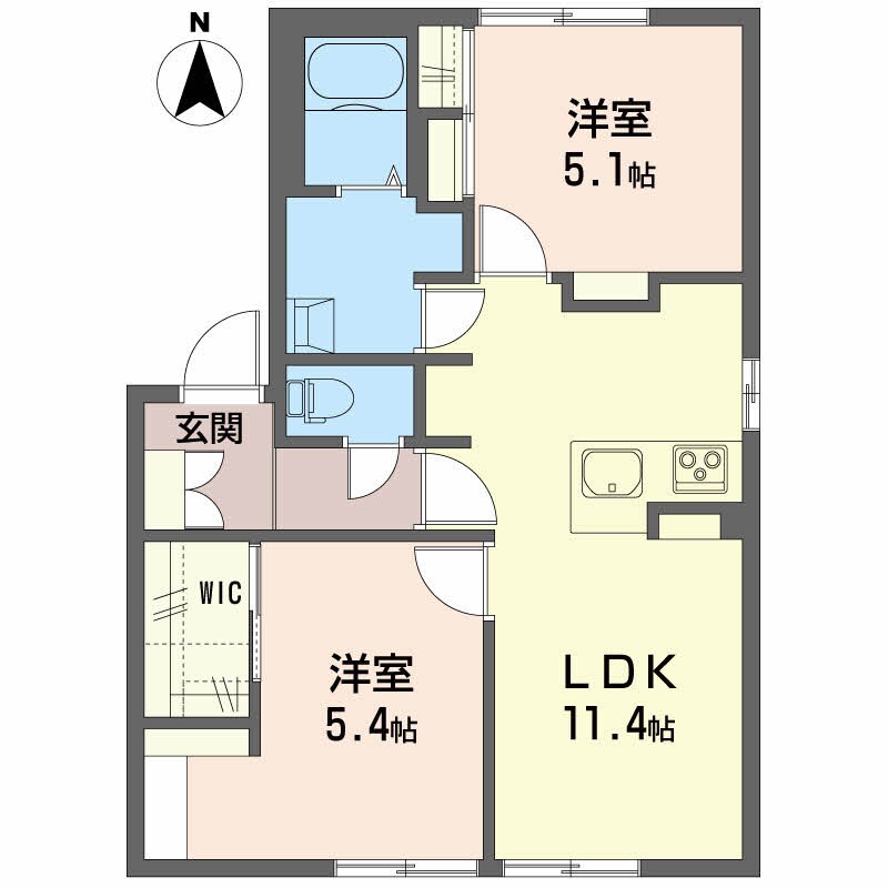 ハイツ岩郷 B棟の物件間取画像