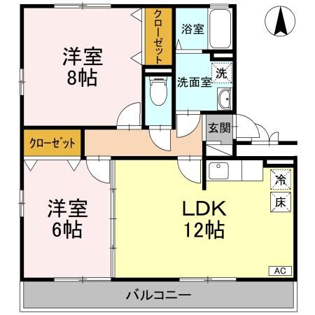 コートドール海老ノ丸 B棟の物件間取画像