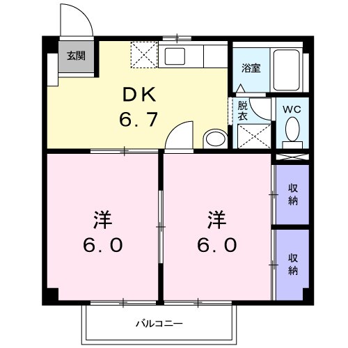 カーサしろやまⅠの物件間取画像