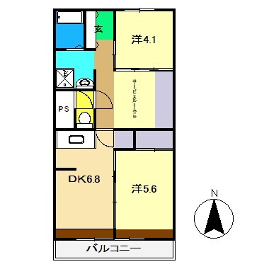 ヴィラナリー高知 1号棟の物件間取画像