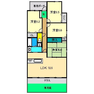 ビ･ウェル吉田町(103)の物件間取画像