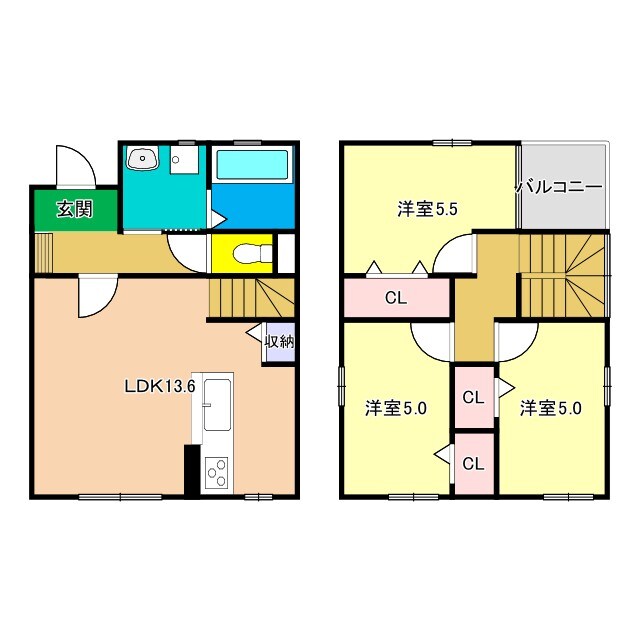 梅の辻駅 徒歩7分 1-2階の物件間取画像