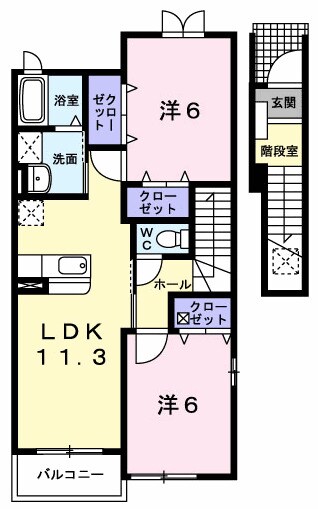 レガート西野　Ｂの物件間取画像