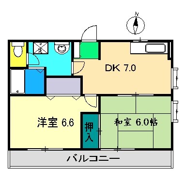 フォブール松岡 B棟の物件間取画像