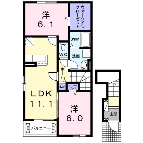 メゾフォルテ野市Ⅱの物件間取画像