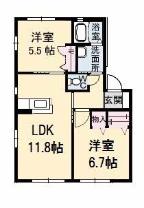 メゾンボヌールⅡ A棟の物件間取画像