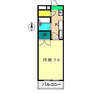 スチューデントハイツ島﨑 1号館の物件間取画像