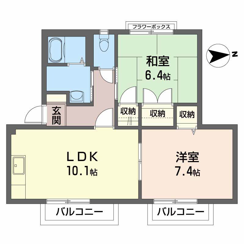 メゾンボヌール B棟の物件間取画像