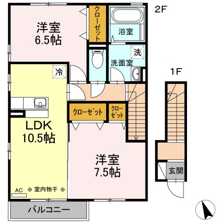 ボヌールＫ D棟の物件間取画像
