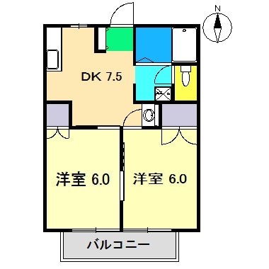 カレントハウス Ⅰの物件間取画像