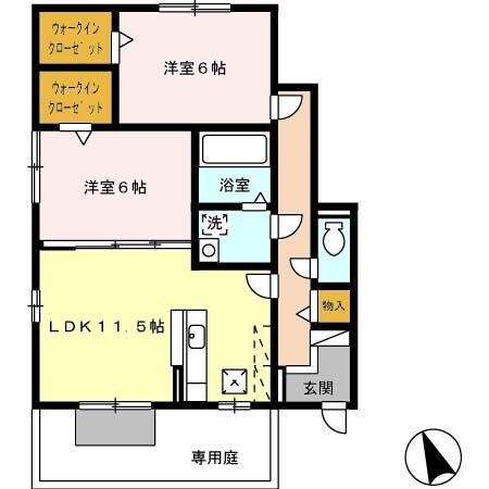 セゾンコートⅡ 春・夏 夏の物件間取画像