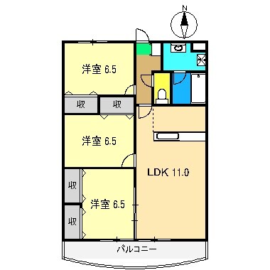 サンコートかみの物件間取画像
