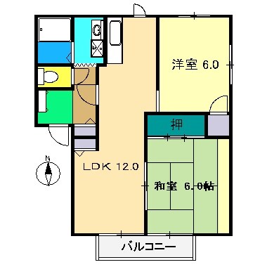西野ハイツの物件間取画像