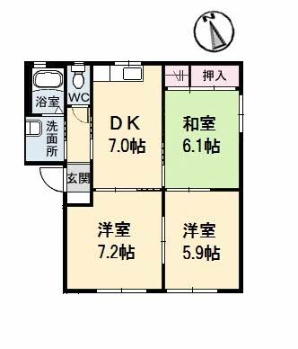 シャーメゾン橋田 B棟の物件間取画像