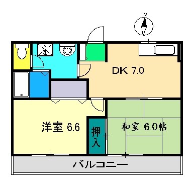 フォブール松岡 B棟の物件間取画像