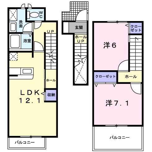 グレイスフルフィールドⅠの物件間取画像