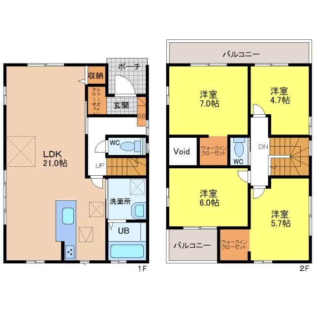 勝原区宮田戸建EASTの物件間取画像