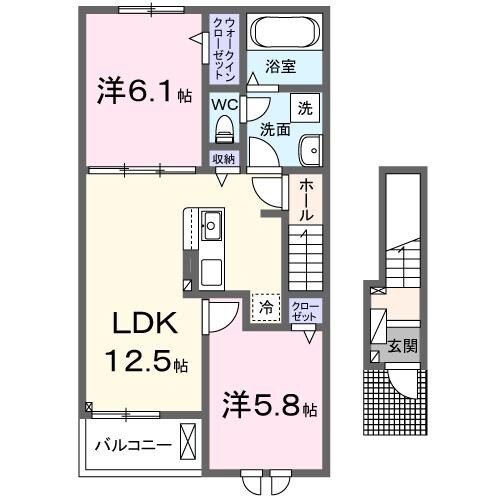 クラール勝原の物件間取画像