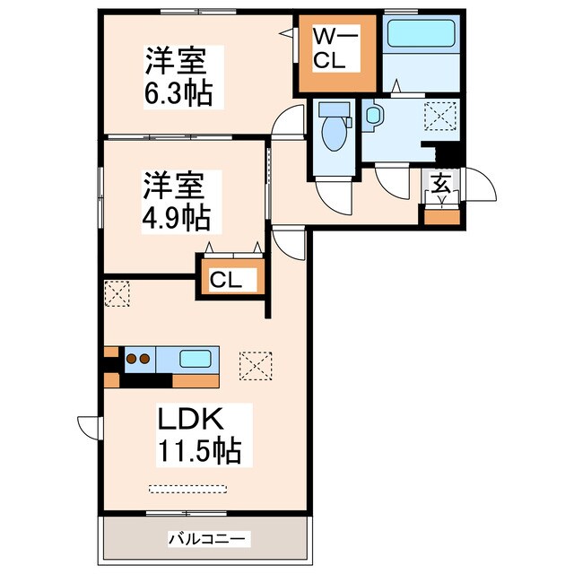 カーサマローネの物件間取画像