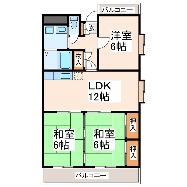 エイネメンションＢの物件間取画像