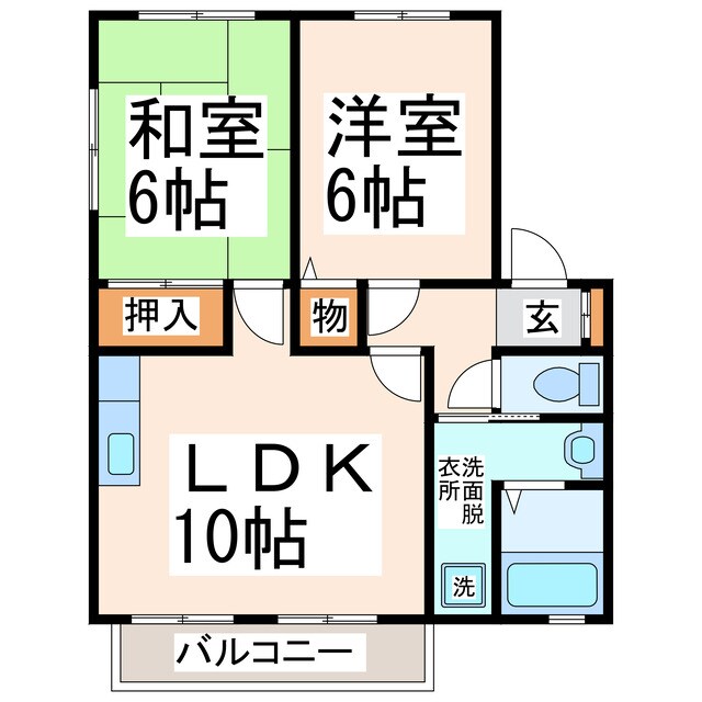 東稜高校前 徒歩7分 2階の物件間取画像