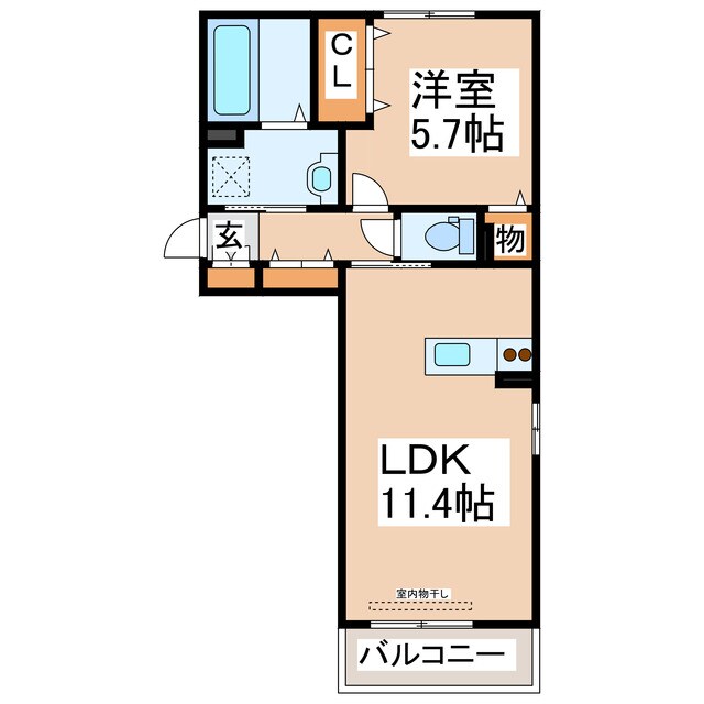 昭和町 徒歩2分 3階の物件間取画像