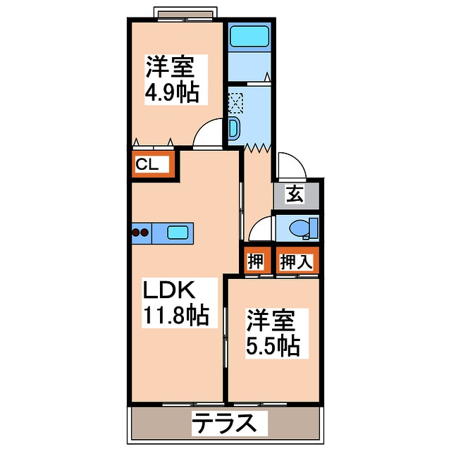 モンパルク上南部の物件間取画像