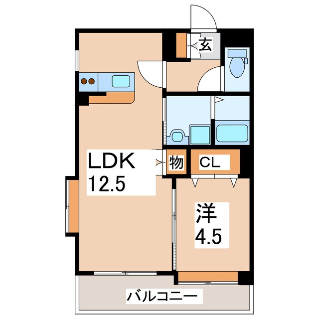 フォンス新水前寺の物件間取画像