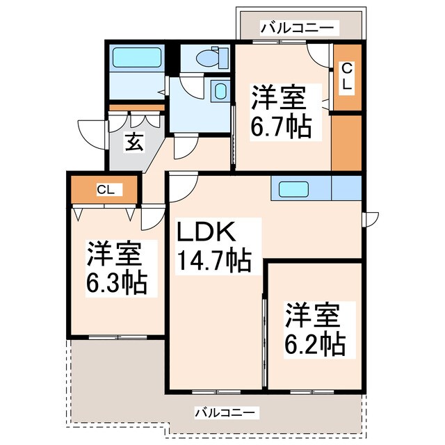 東海学園前駅 徒歩31分 1階の物件間取画像