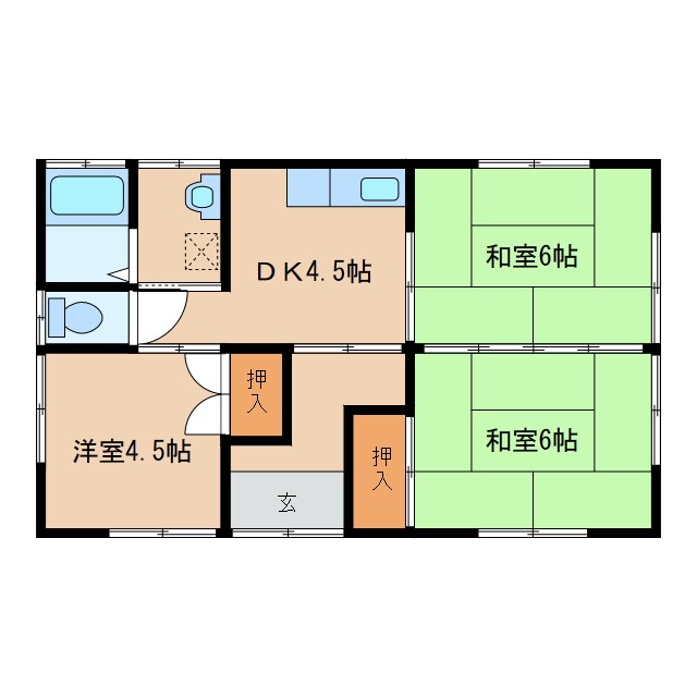 東口梅北貸家の物件間取画像