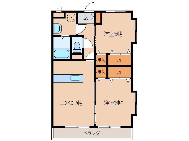 エスポワールはるかの物件間取画像