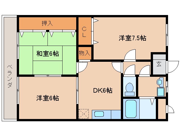 瀬戸山マンションⅢの物件間取画像