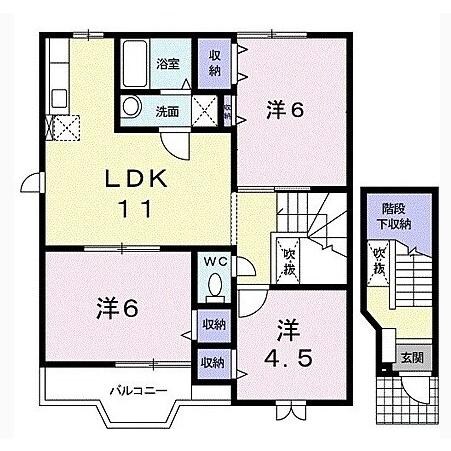 グリーンヒル葛木Aの物件間取画像