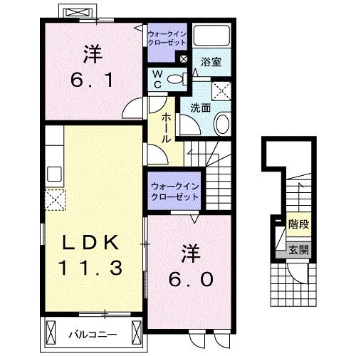 セゾンフローラ　Aの物件間取画像