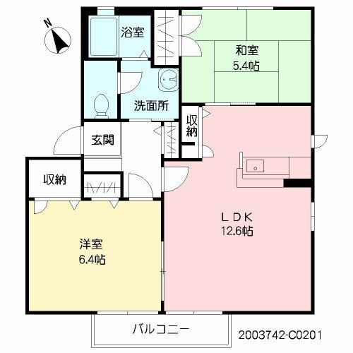 アイエス猪野　C棟の物件間取画像